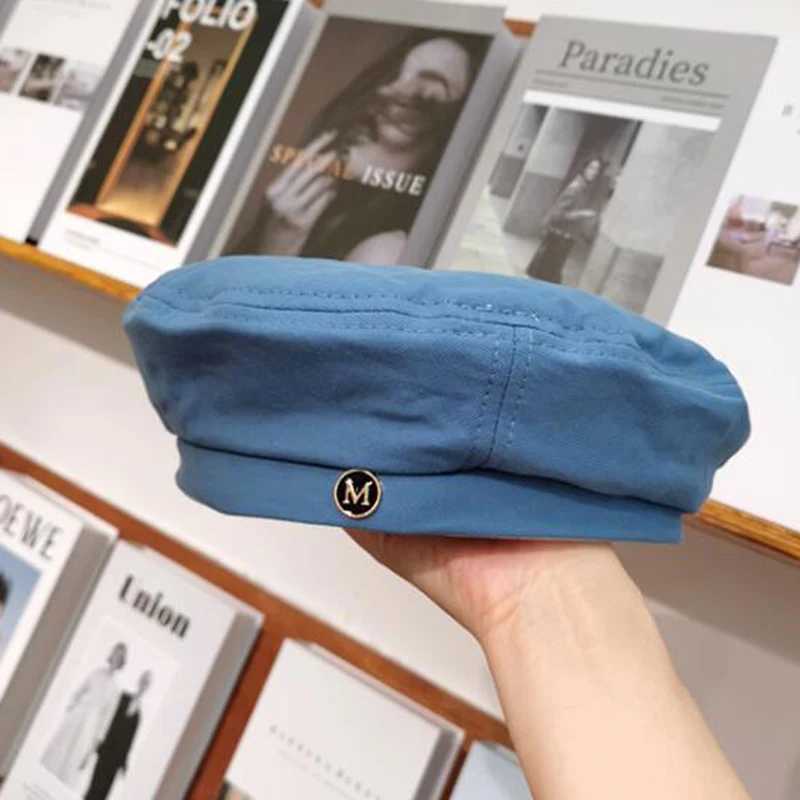 Berets Painter Hat Boina French Hat Beret Autumn winter Berets for Men Women Korean Female Girls Letter Embroidery Travel Beret Hat d240417