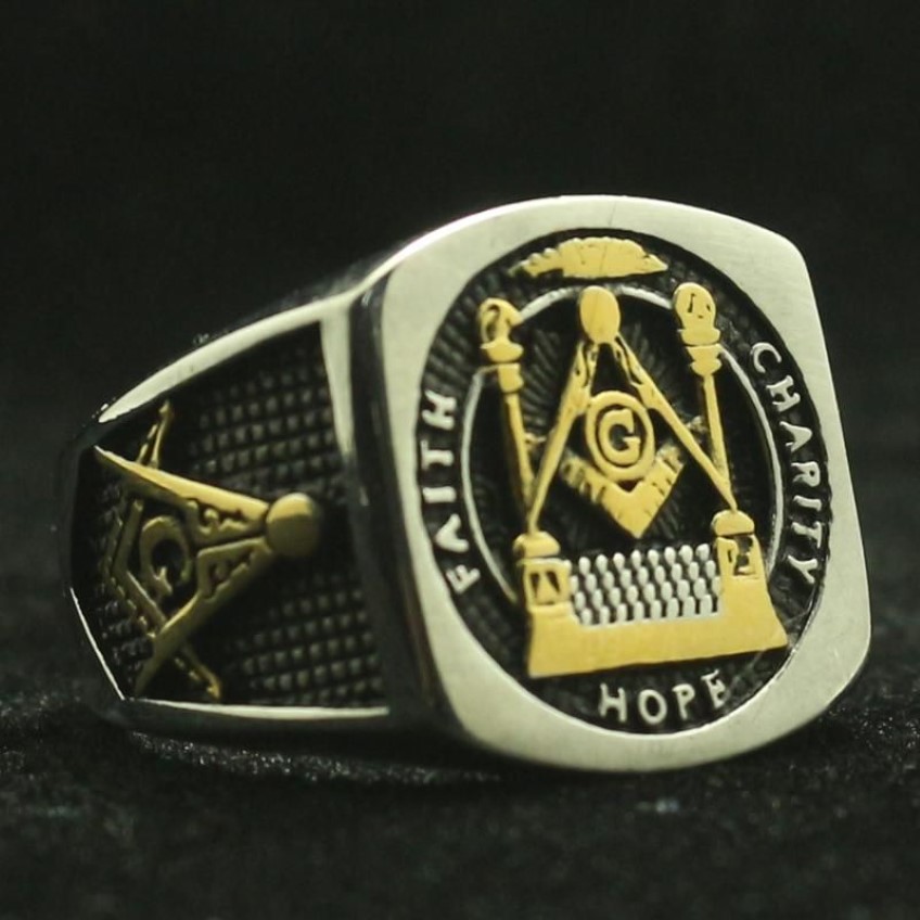 Edelstahl Cool Hope Masons Ring Est Cluster Ringe258c