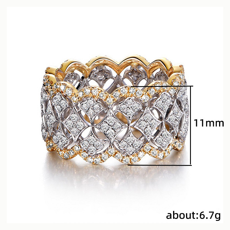 2024 choucong drop navire bagues de mariage bijoux de luxe 10kt or remplissage blanc pave 5a