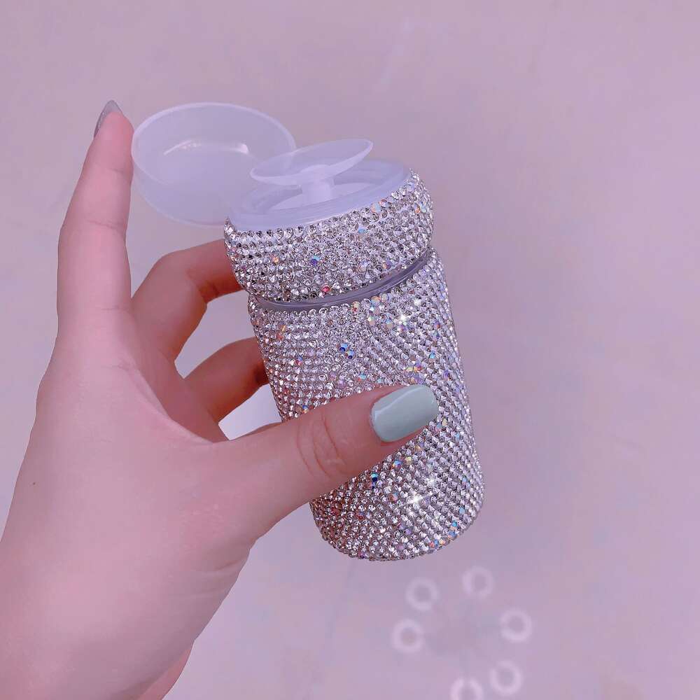 100 ml Sparkling Rhinestone Cosmetics Dispenser Press On Emulsion Moisture Box Portable Toner Storage Bottle