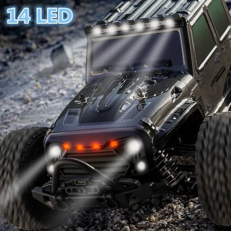 Diecast Model Cars Top 16103 RC CAR 2.4G Speed ​​Racer med LED 4WD 390 Motor Drift Remote Control Off Road Multicolor Truck Toys for Adults and Kids J240417