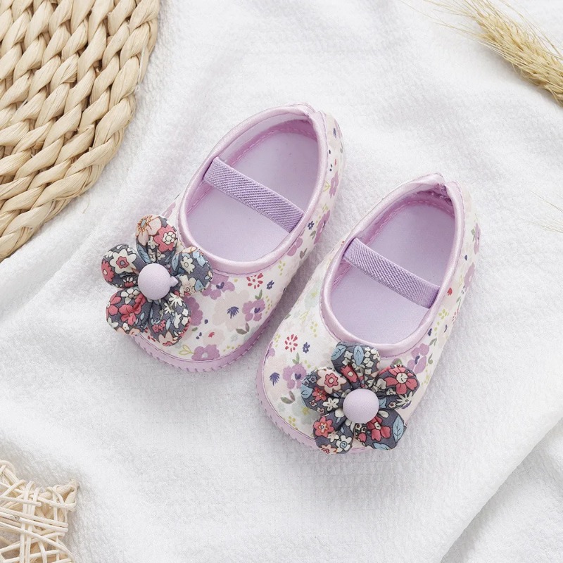 Floral Print Cotton First Walkers Newborn Baby Girls Footwear Summer Spring Toddlers Flower Prewalke Pink Cotton Shoes Soft Sole