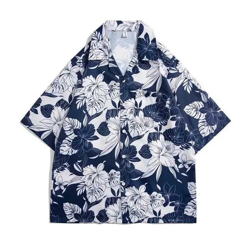 Camicie casual maschile Nuova camicia a maniche corta stampata uomo Hawaiian Beach Travel Vacation Ultra sottile Flip Flip Collar Soft 240417