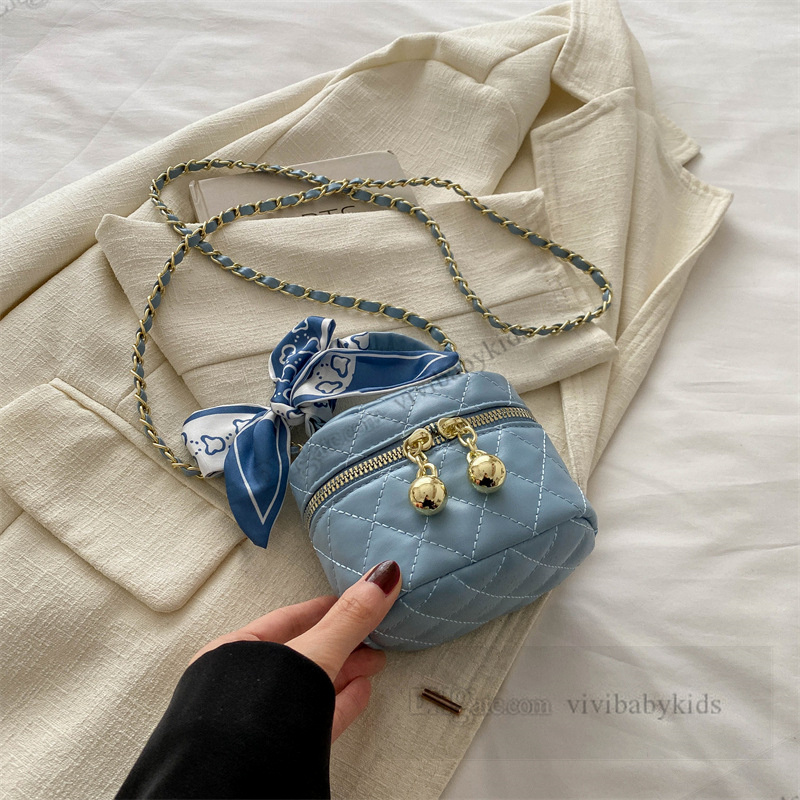 Modeflickor tryckt silke bågar handväskor barnmetaller kedja enskilda axlar väskor diamant rutige messenger box väskor z7742