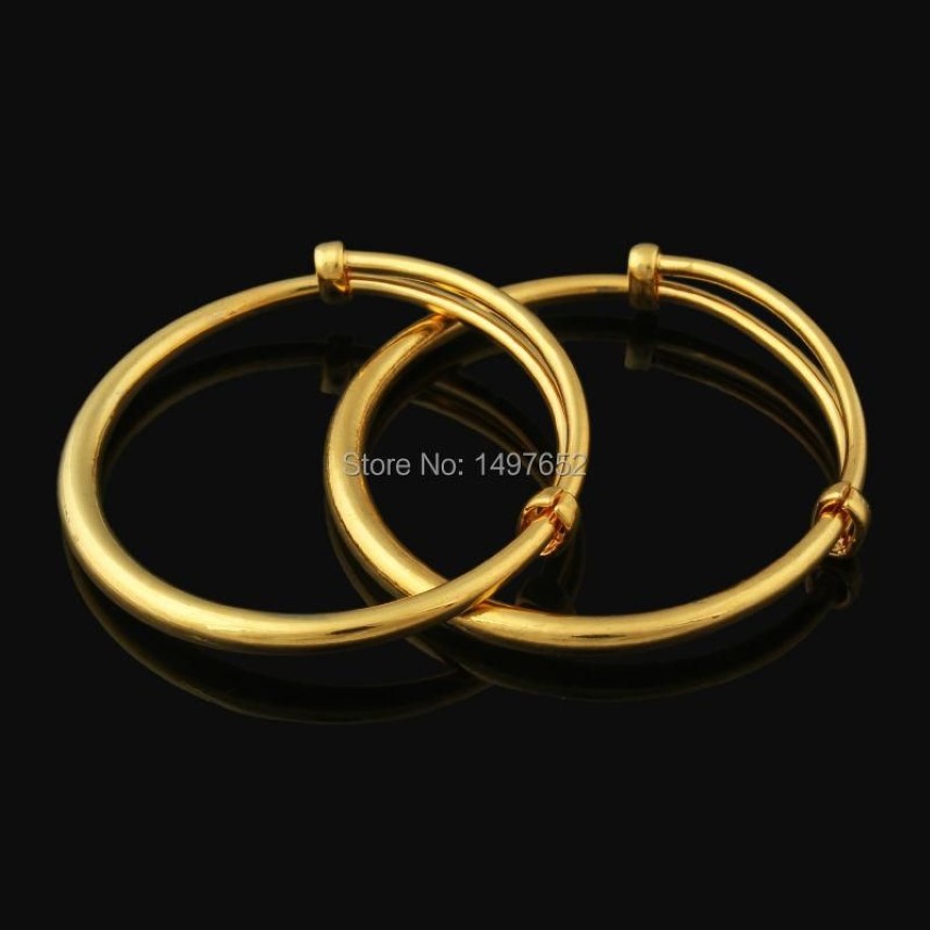 Bangle Fashion Dubai Gold Baby Jewelry For Boys Girls18K Color Ethiopian African Kids Bangles Bracelet252H