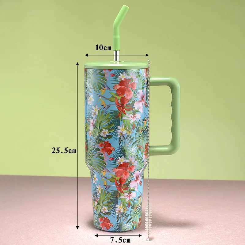 Mugs New 1200ML 40oz Tumbler With Handle Personalized Custom Engraved Water Cup With Straw Travel Drinkware 240417