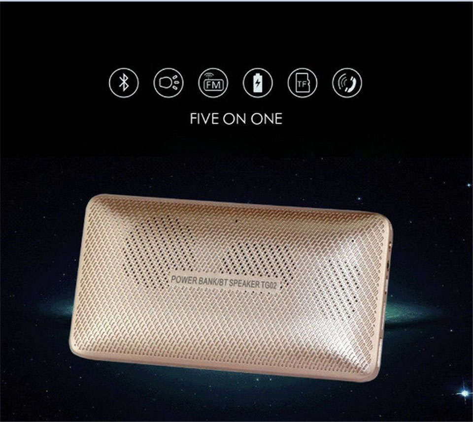 Guamon Golden Fashion Wireless BT Square Square Brick Portable Handle Bass Radio Caixa de Som