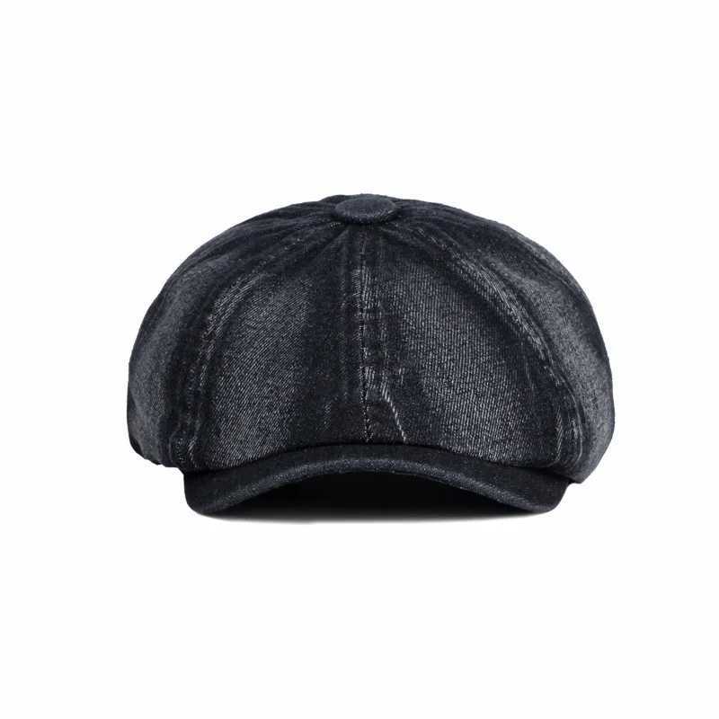 Berets LDSLYJR Four Seasons Cotton Solid Color Newsboy Caps Flat Peaked Cap Men and Women Painter Beret Hats 46 d240417