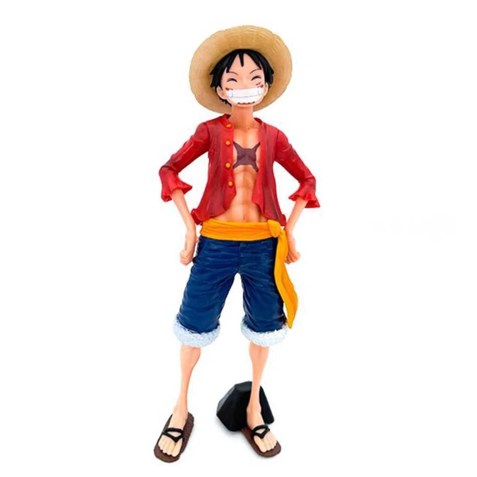 Action Toy Figures Hot 27cm One Piece Anime Figure Confident Luffy Three Form Face Changing Doll Action Figurine Model Toys Kits