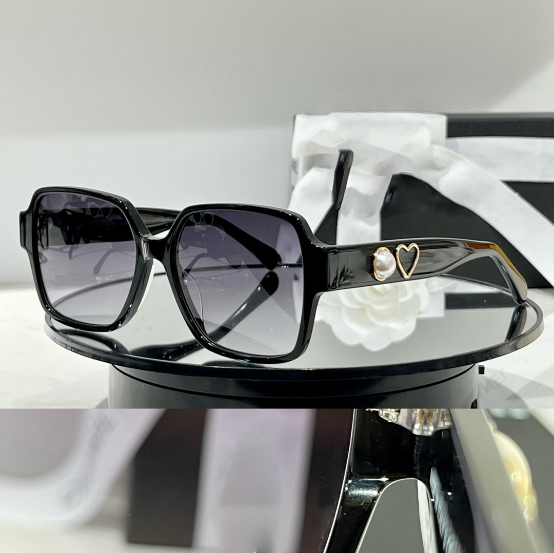 Designer Sonnenbrille für Frauen Männer Kanalbrillen Designer Mode Sonnenbrille UV -Glaslinsen und Lederschale Textur Sonnenbrille Optionale Markenbrille CH3438