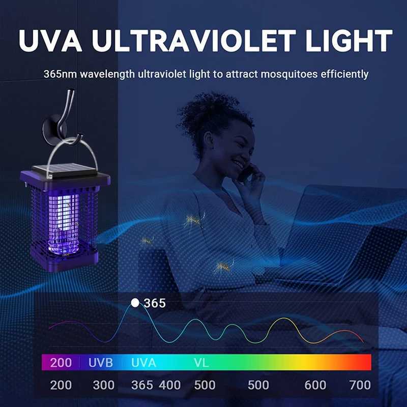 Mosquito Killer Lamps Outdoor solar powered mosquito killing lamp outdoor 2500mAh fly catcher waterproof mosquito killing night light YQ240417