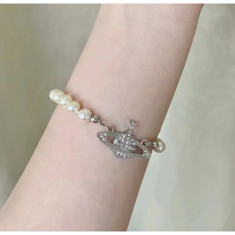 Saturn bracelet with box pearl beaded strand diamond tennis planet bracelets woman gold designer jewelryfashion accessories