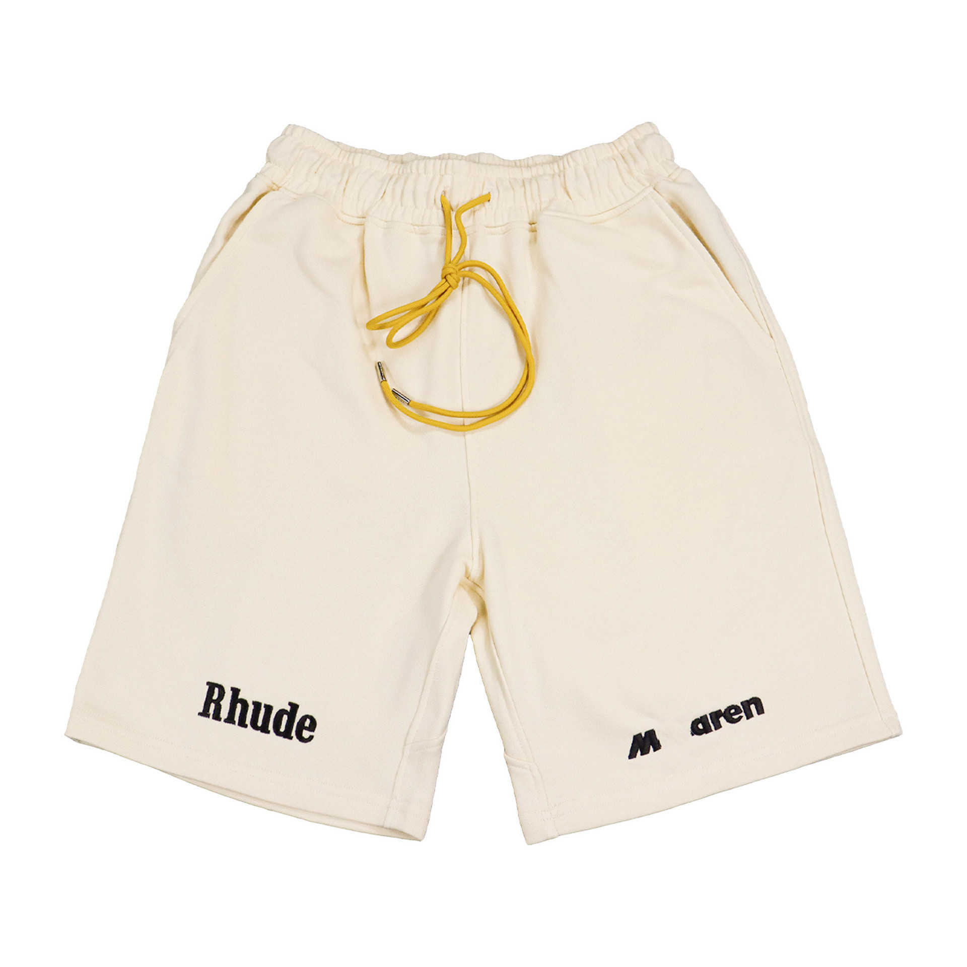 High version American fashion RHUDE co branded embroidered casual pants High street loose drawstring shorts