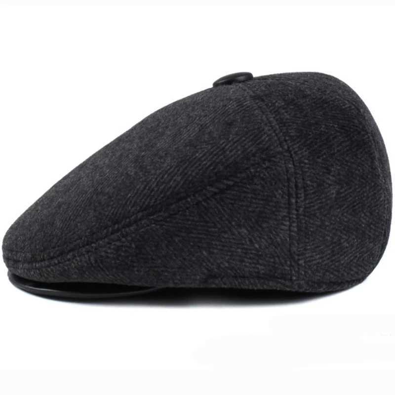 Boinas HT1852 Men Cap Hat Hat Classic Autumn Winter Hat vintage Boina plana Boneira Harm Ivy Newsboy Cap casual earflap Dad Hat Beets For Men D24417