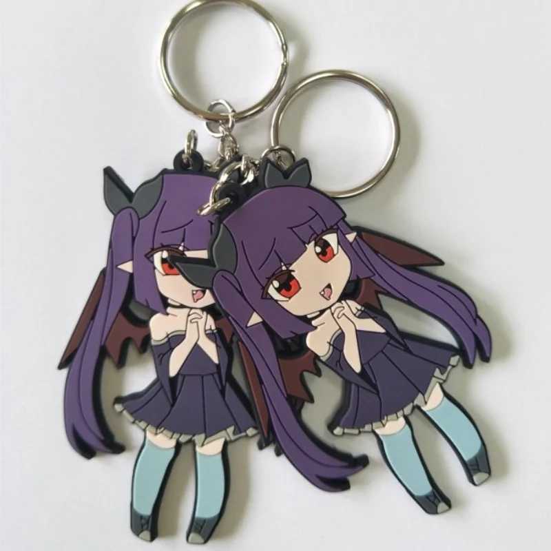 Keychains Lanyards cartoon lovely girl key chain purple color holder d240417