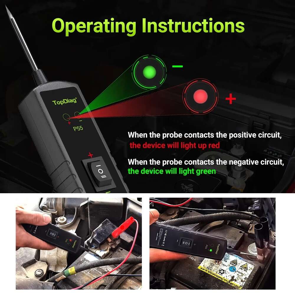 New P55 Automotive Power Circuit Probe Tester 12V 24V Car Test Light Electrical Diagnostic Tool Kit AC DC Short Diagnosis Finder