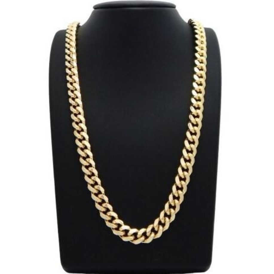 NIEUWE MIAMI CUBAN LINK CURB -kettingbox Lock 14k Gold PLATED 30 ketting289c