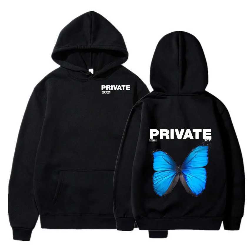 Damen Hoodies Private Butterfly Explosion Print Hoodies Sweatshirt Winter übergroß