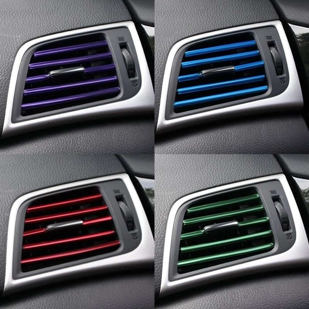 Nya 20st 20 cm Universal Car Air Conditioner Outlet Dekorativ form Gjutning Trim Strips Decor Auto Styling Accessories