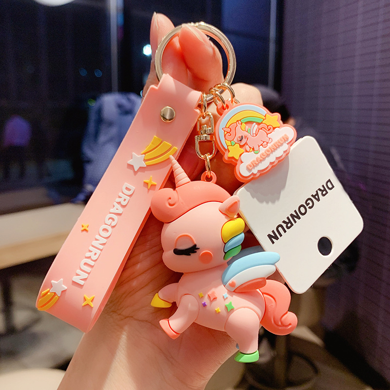 Genuine Ma Xiaochi Keychain Car Pendant Unicorn Doll Keychain Ring Cartoon Cute Doll Machine Gift