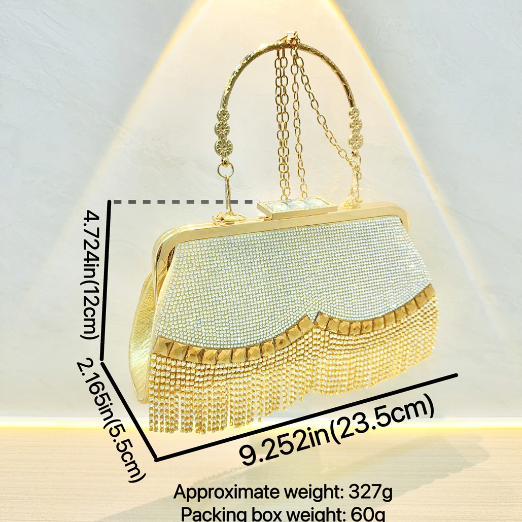 Handbag Luxury Designer Shoulder Bag Women's Handbag Metal Beads Sparkling Diamond Celebrity Underarm Bag Crossbody Celebrity Women's Wallet Luxury Shopping 301-1