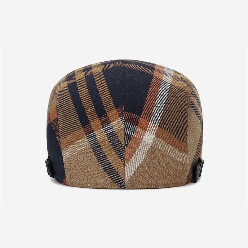 Berets 2023 NOWOŚĆ MĘŻCZYZN BERT CAP AUTMN WITY BRITIMIN Vintage Newsboy Hats for Women Painter Peaked Caps Fashion Casual Plaid Boina Hombre D24417