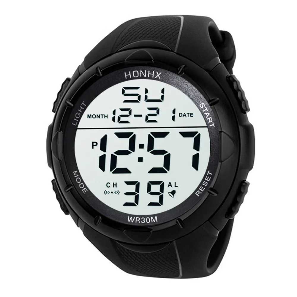 Wristwatches MenS Watch Multifunctional Display Electronic Wristwatch Fashion Analog Digital Military Sport Led Life Waterproof Wrist d240417