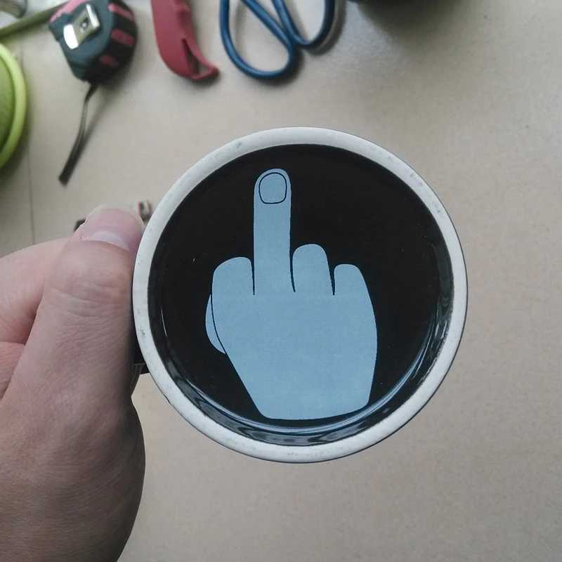 Muggar Creative Mugshave A Nice Day Coffee Mug Midning Finger Funny Cup For Coffee Milk Te Cupsceramic Coffee Porslin Tea Cup Gift 240417