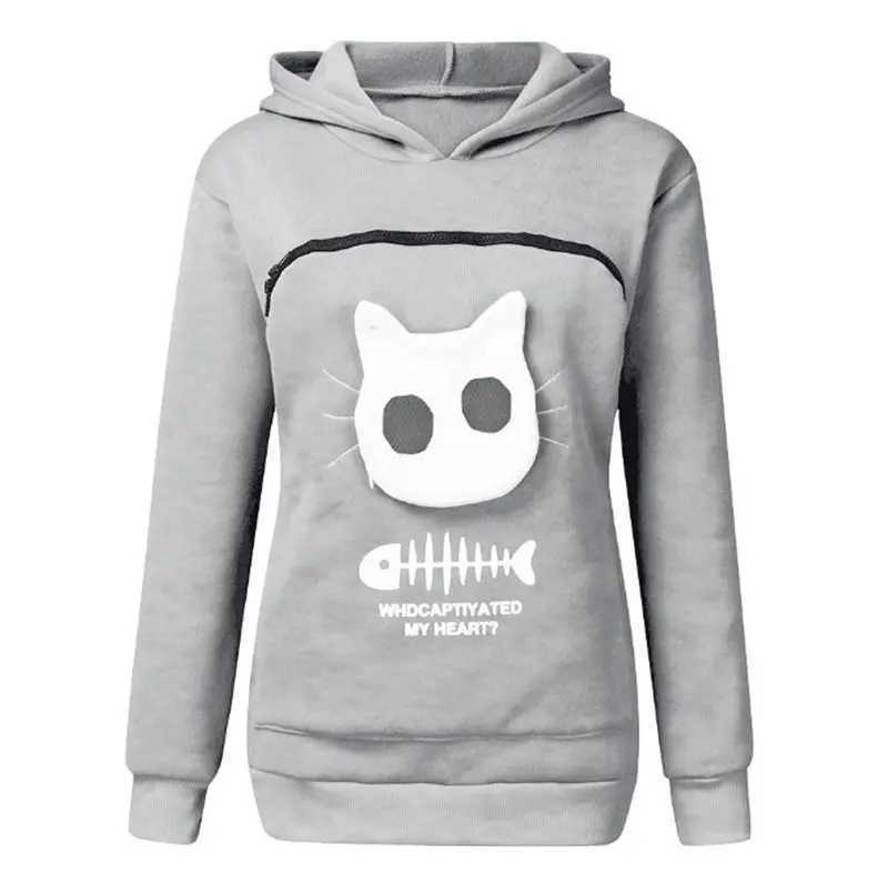 Sweats à capuche pour femmes Swets S-3xl Cat Lovers Sweatshirt Kangaroo Dog Pet Paw Dropshipping Pillurs Pouche Pocheuse Fish Pocket Hoodie 240413