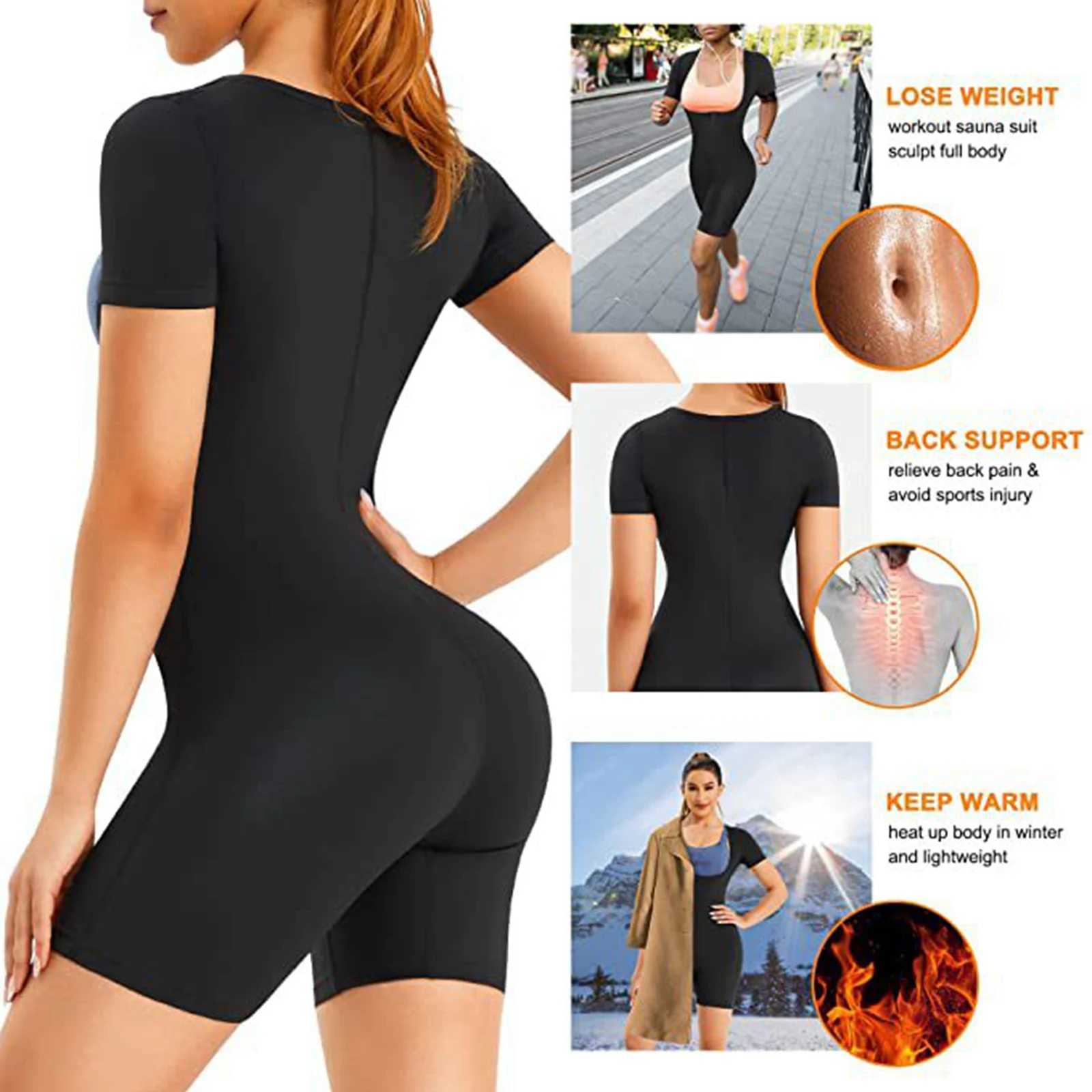 Women's Tracksuits Body Shaper Sauna Suits Sweat Slimming Pants Waist Women Sweatpants Jumpsuit For Running Yoga Workout Panty ShapewearL2403