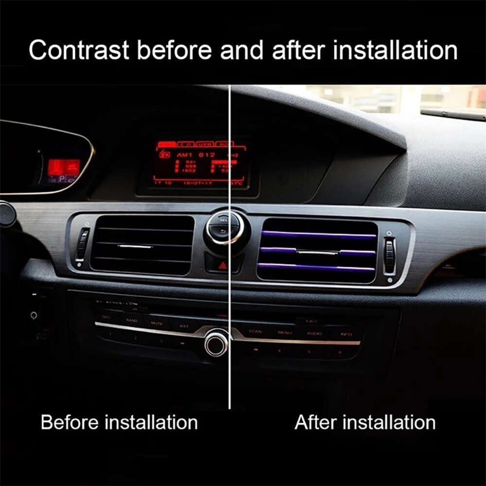 New Universal 20cm Air Conditioner Outlet Decorative Strip U Shape Moulding Trim Strips Decor Car Styling Accessories