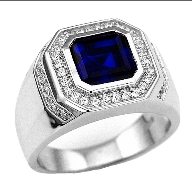 2024 Choucong Brand Wedding Rings Luxe sieraden Elegant 925 Sterling Silver Blue Sapphire Emerald CZ Diamond Party Engagement Band Ring For Men Women Gift