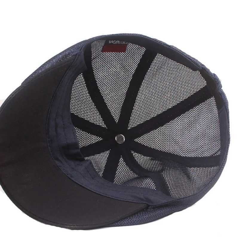 OMHX Bérets 2021 Mesh Breathable Octogonal Hat CHAPLE All-Match Newsboy pour hommes et femmes sorties Sunshade Beret Boina Painter Painter Hat Forward Hat D24417