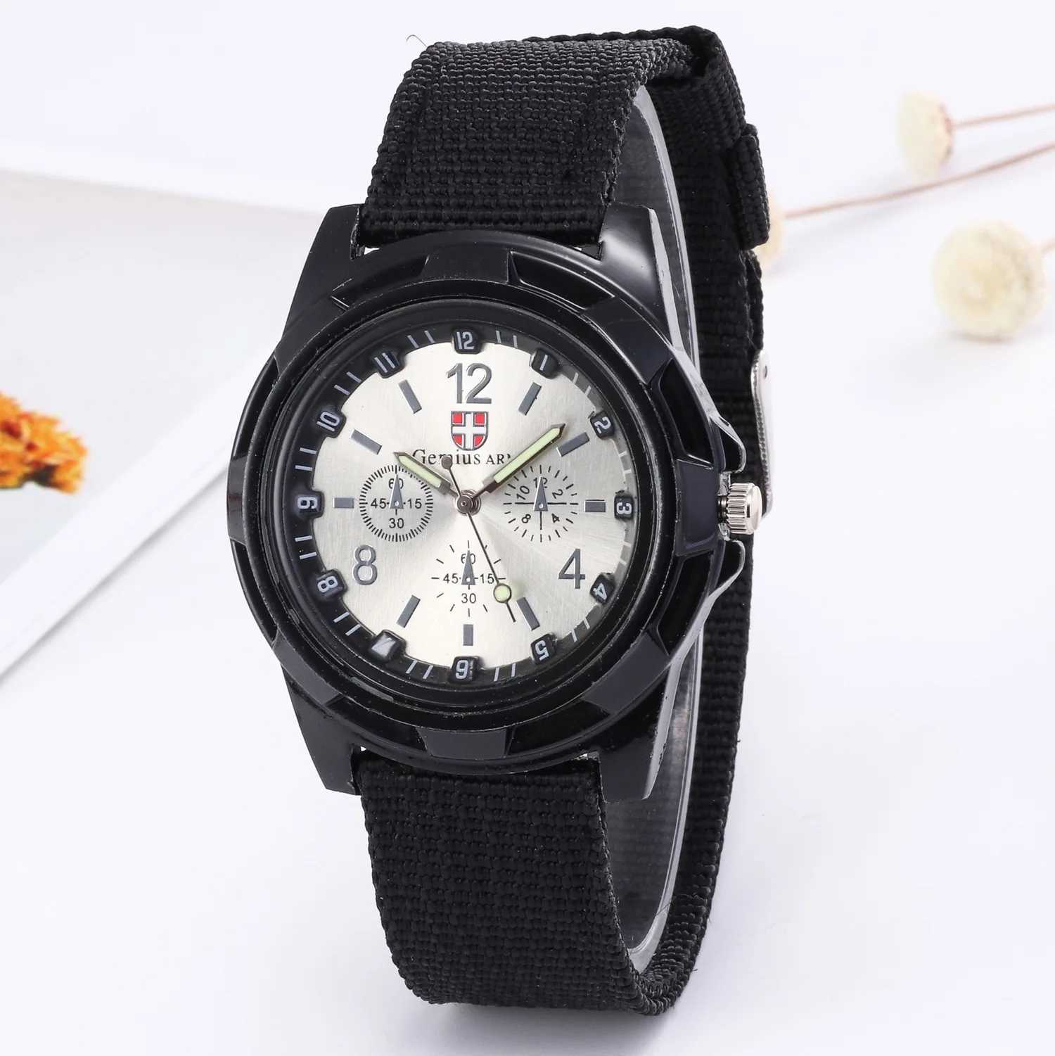 Lenx polshorloges Luminous Nylon Band Military Watch Men kijken Army Pols Watch Quartz Men Sports Watches Relojes Para Hombre Relogio Masculino D240422