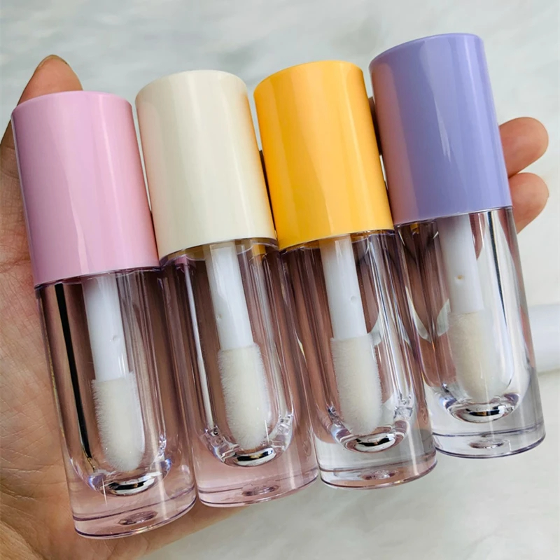 Custom Logo Round Big Wand Brush Lip Gloss Empty Tubes 6ml Lipgloss Bottles Lipblam Lipstick Packaging Containers