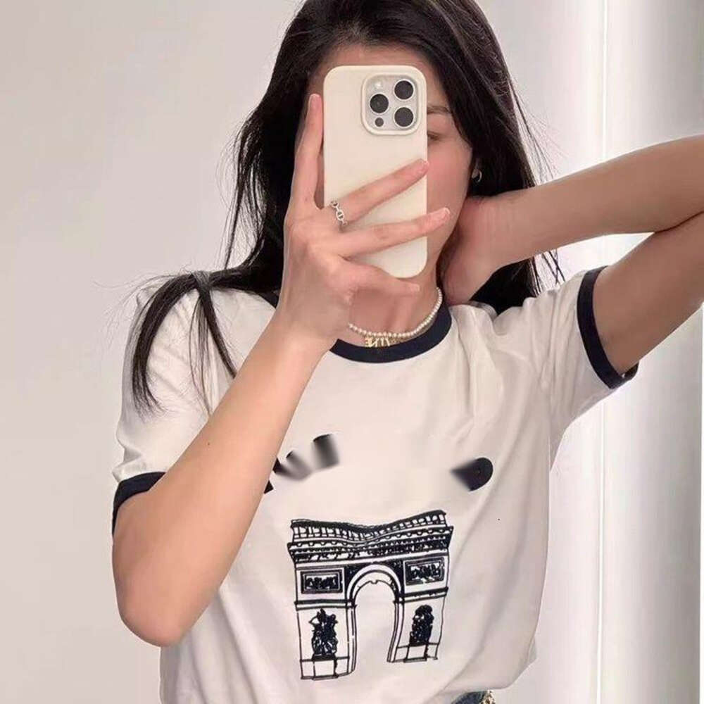 Celinnes T Shirt Designer T Shirt Luksusowa modna moda modna biała krótkie rękawy na damskie letnie liter