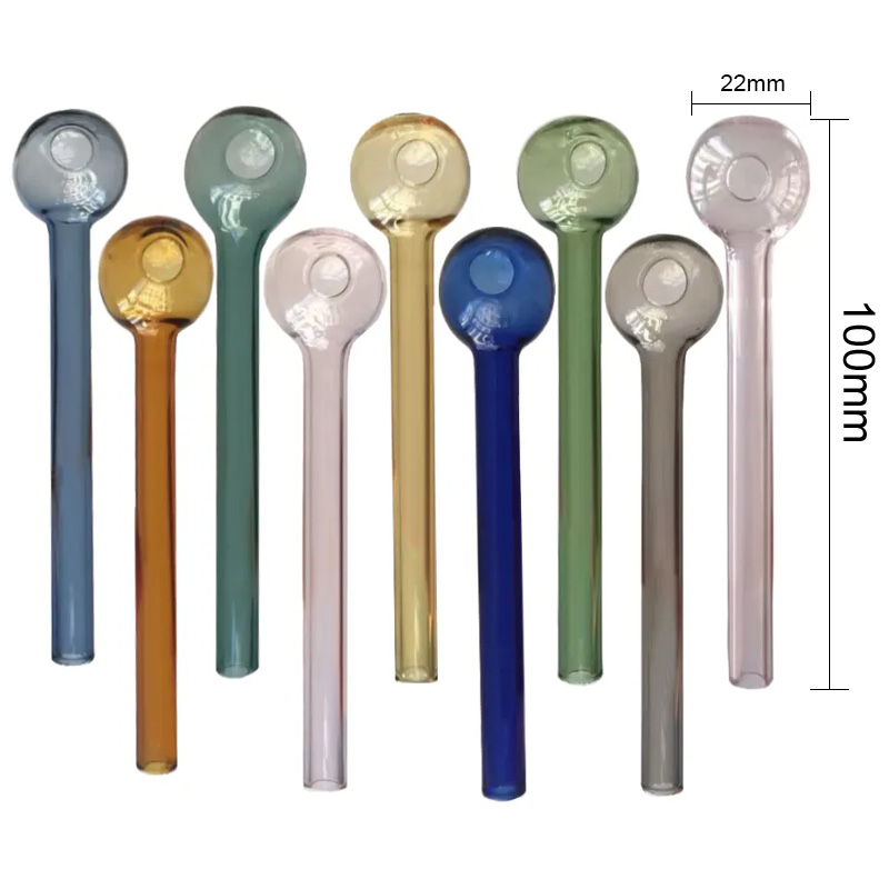 Tipe de bulles de brûleur à huile en verre coloré 10 cm 12cm 14cm 18cm 4 pouces 5,5 pouces Brûères de tampon fumé