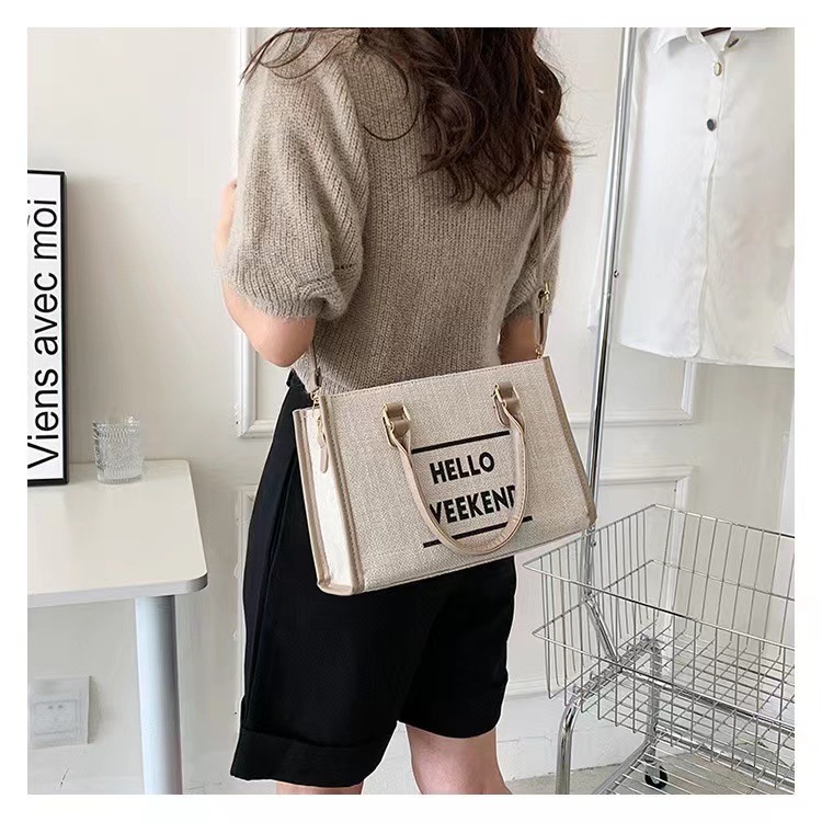 Stylish Commuter Large-Capacity Bag 2024 Spring New Arrival Alphabet Trendy Casual Bag New Single-Shoulder Tote