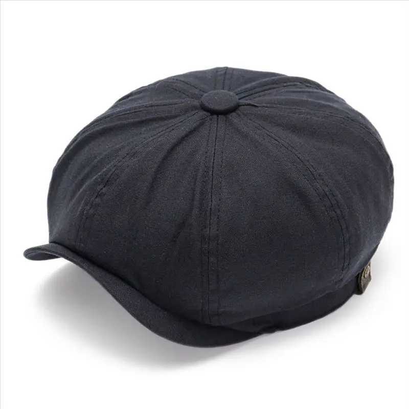 Eugy Beretler 2023 Yaz Büyük Boyu Sekizgen Şapka Erkekler Beralar Lady Fashion Newsboy Caps Baba Ivy Cap 57-58cm 59-60cm 61-63cm D24418