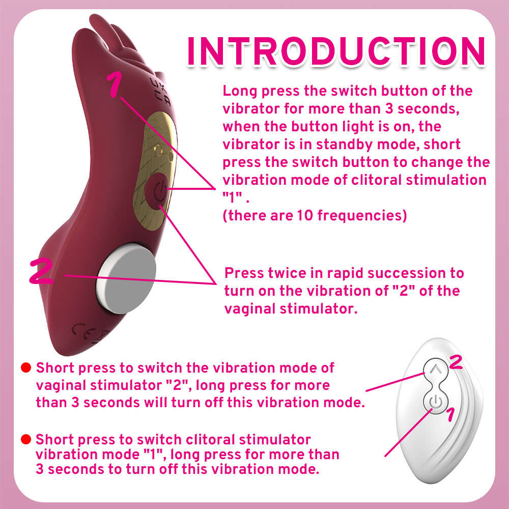 Briefes Butterfly Clitoris Vibrator for Women Mini ClitE estimulador de calça -calça de controle remoto sem fio vibro bens adultos brinquedos sexuais lojas