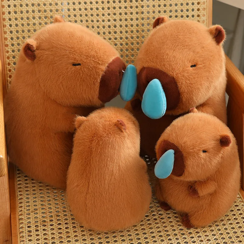 22 cm Simulation Tiere mit dehnbarem Nasenschleim Capibara Fluffy Doll süße rotzige Capybara Plüschspielzeug Kinder Geburtstag Geschenke