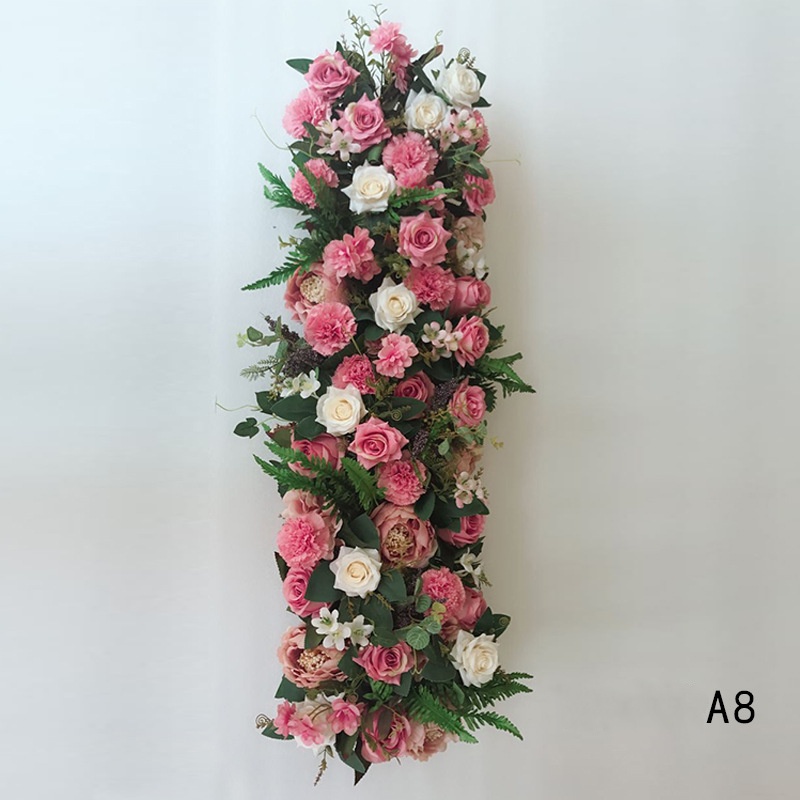 Fiori decorativi ghirlande arco artificiale Flower riga di fiori fai -da -te il centrotavola guida Guida stradale Decorazione DECAPPETTA Romantico Decorativo Backdr Dhqmo