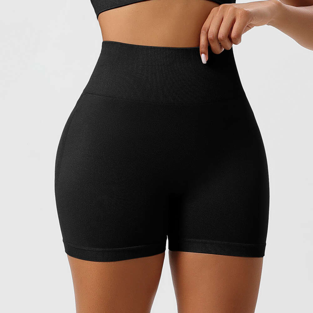 Summer Outwear Sports Bottom with No Awkwardness Thread Honey Peach Yoga Shorts Seamless High Waist Tight and Hip Lifting Pants F41820