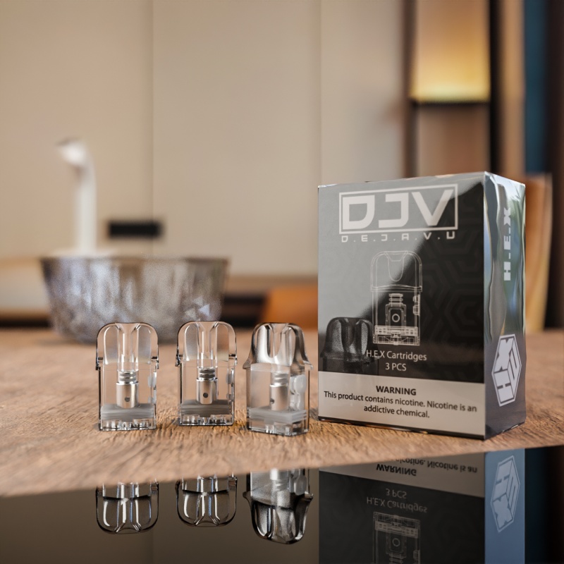 DJV originale DJV POD HEX E Sigaretta i Dispositivo Penna vape 900 mAh 2,5 ml di cartuccia cartuccia pod pod pod di alta qualità con protezione a banda colore del cordino