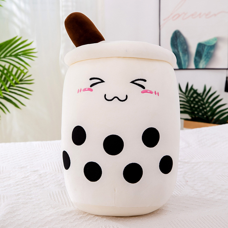 Mignon en peluche en peluche Animal Milk Thé tasse Doll Toys Boba Ragdolls Accessoires Accessoires Cadeaux de Noël pour enfants 25 cm envoyés par mer