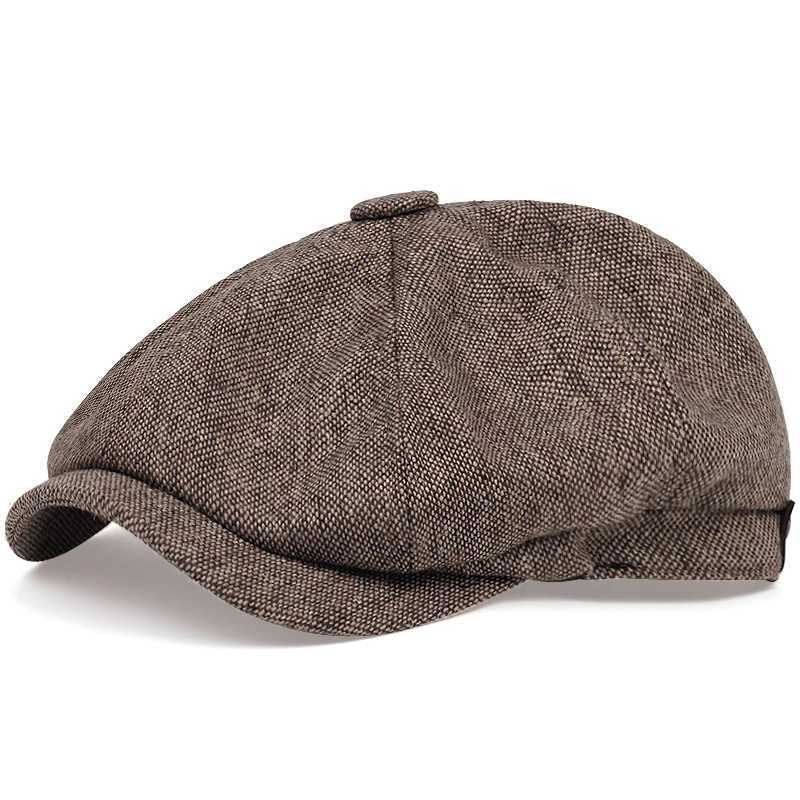 M5P1 boinas masculina Hats de Newsboy Peaky Autumn Vintage Herringbone Cap Women Women Stripe Casual Boins gatsby chapéu plano D24418