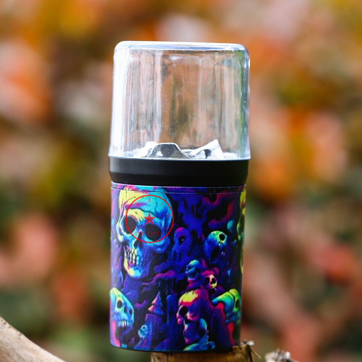 Smoking Colorful Skull Pattern Dry Herb Tobacco Grind Spice Miller USB Electric Grinder Portable Innovative Shredder Handpipes Preroll Cigarette Holder DHL