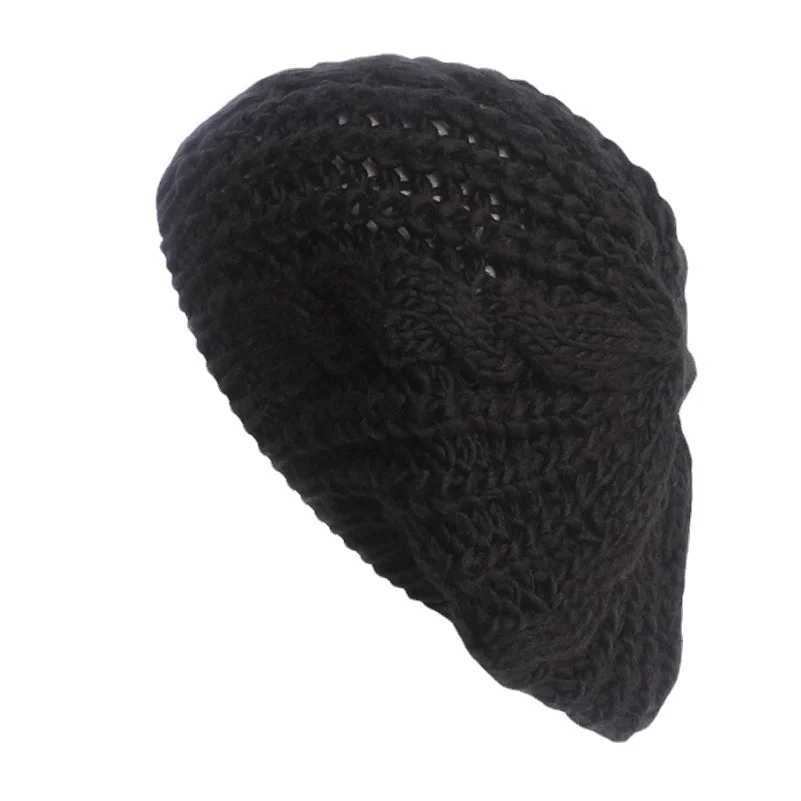 91e2 Bérets Hiver tricot tricot pour femme Lady S twist tricot béret hiver saillies solides beanies d24418