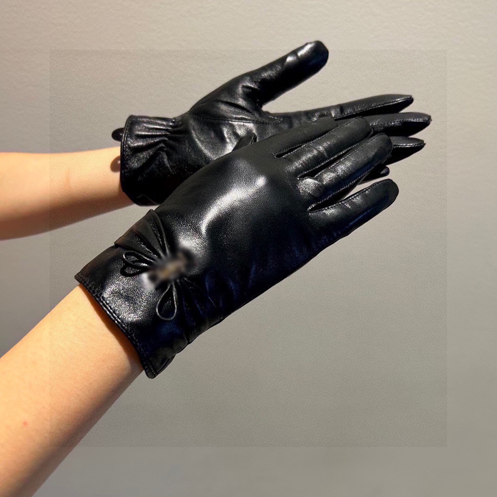 2024 Nuevos guantes para mujer diseñador YLS Letter Cuero Cinco dedos Guantes de la moda Guantes de moda de la moda del toque de lujo