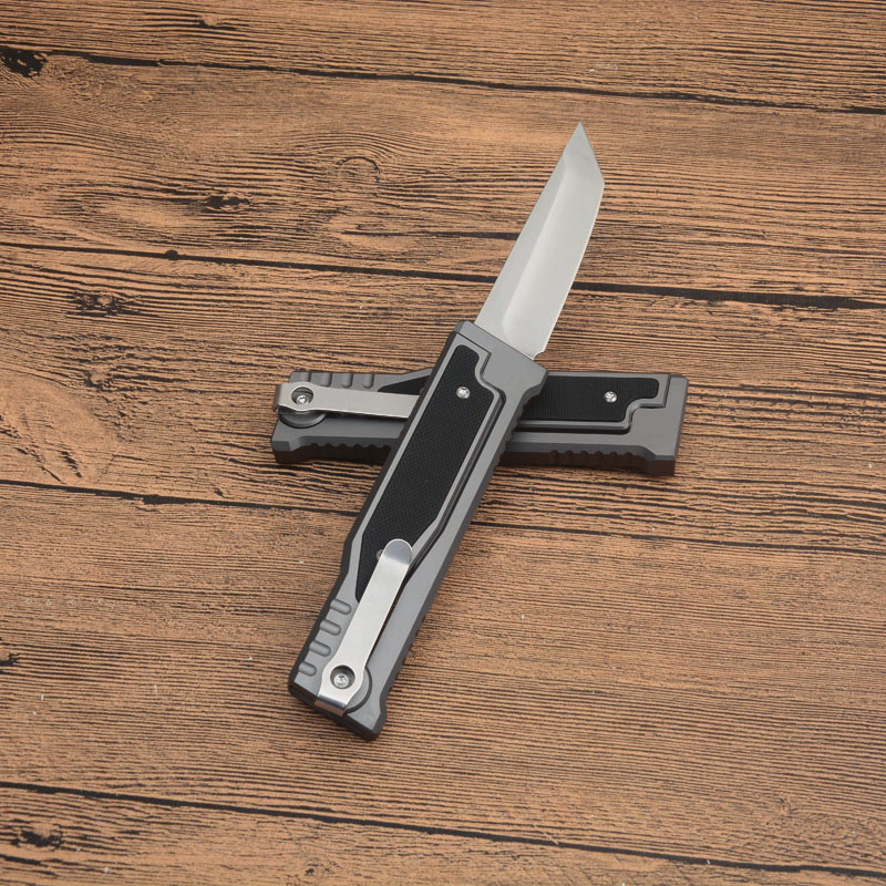 Toppkvalitet A0416 High End EDC Pocket Knife D2 Stone Wash Tanto Point Blade CNC Aviation Aluminium Handle Nya designknivar utomhus camping vandring överlevnadsverktyg